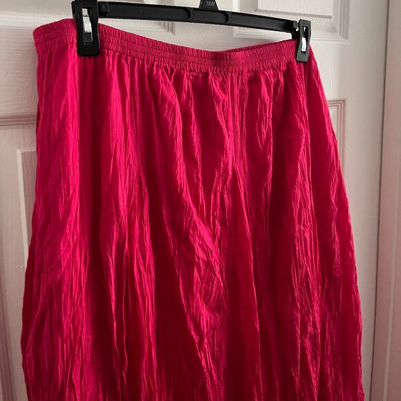 Plus Size Jessica London 100% Cotton Flowing Crinkled Maxi Skirt - Picture 3 of 6